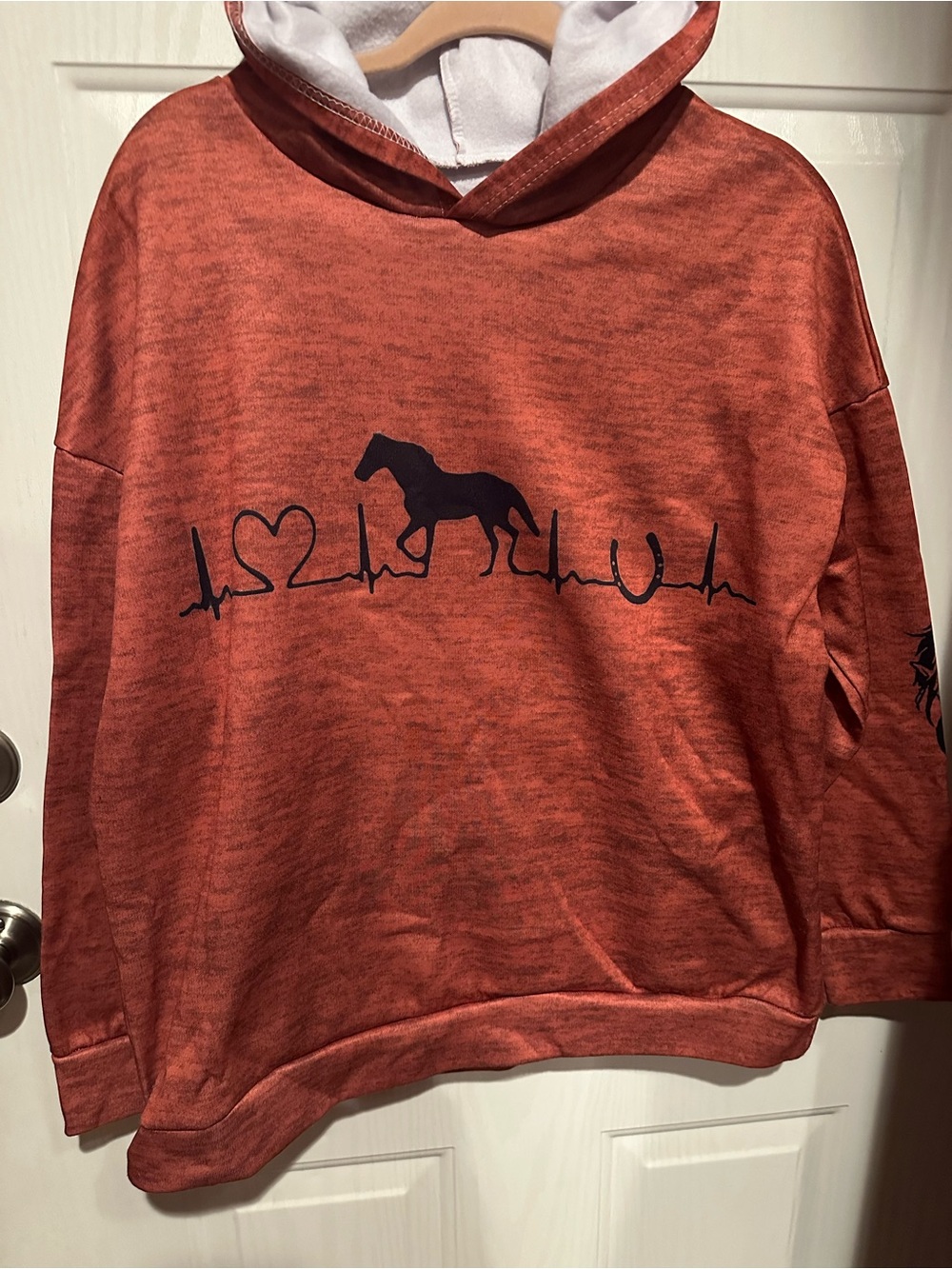 Rust Orange Horse Heartbeat Hoodie